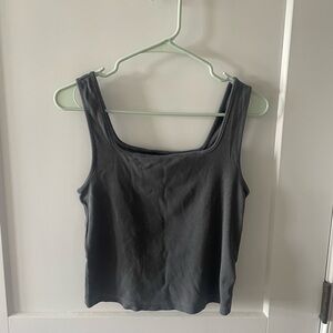 Old Navy Cropped Gray Square Neck Tank Top